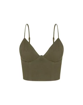 Marine Sleeveless Top - Evergreen