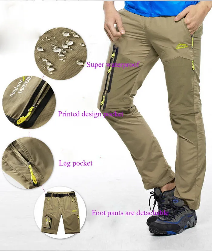 NUONEKO Trekking Quick Dry Removable Outdoor Men's Summer Breathable Pants/Shorts