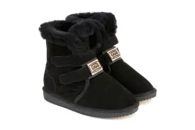Original UGG Australia Velcro Black Sheepskin Boots