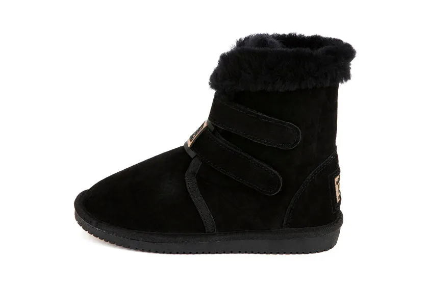 Original UGG Australia Velcro Black Sheepskin Boots