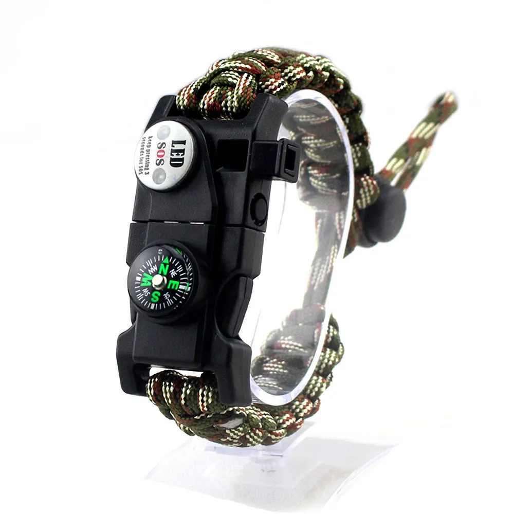Outdoor Multifunctional Survival Bracelet, Bracelet Kit with campass