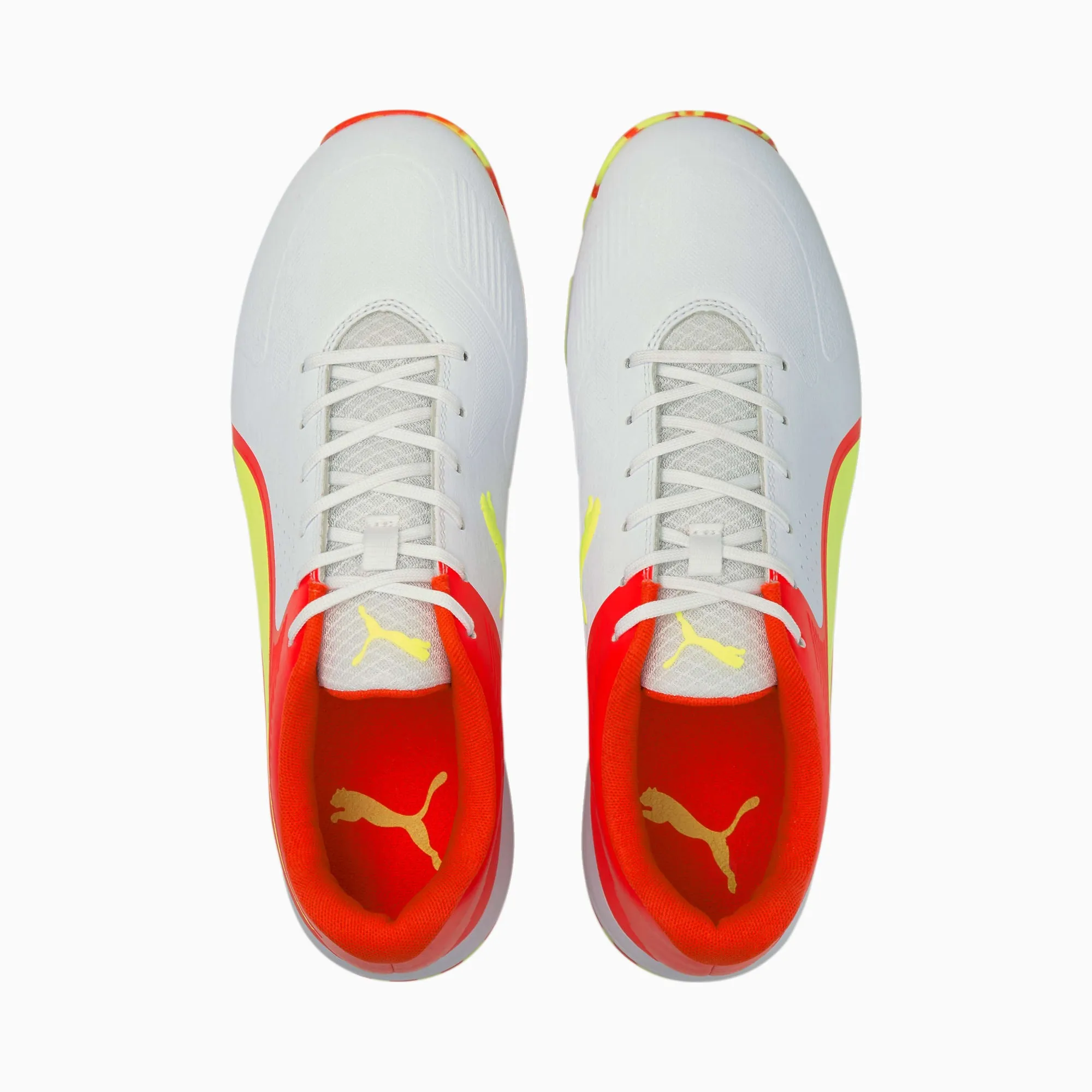 Puma One 8 Cricket Shoe (Red Blast-Yellow Alert-White)