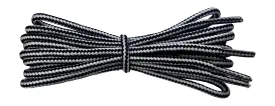Round 4 mm Black with Grey boot laces for walking and casual boots