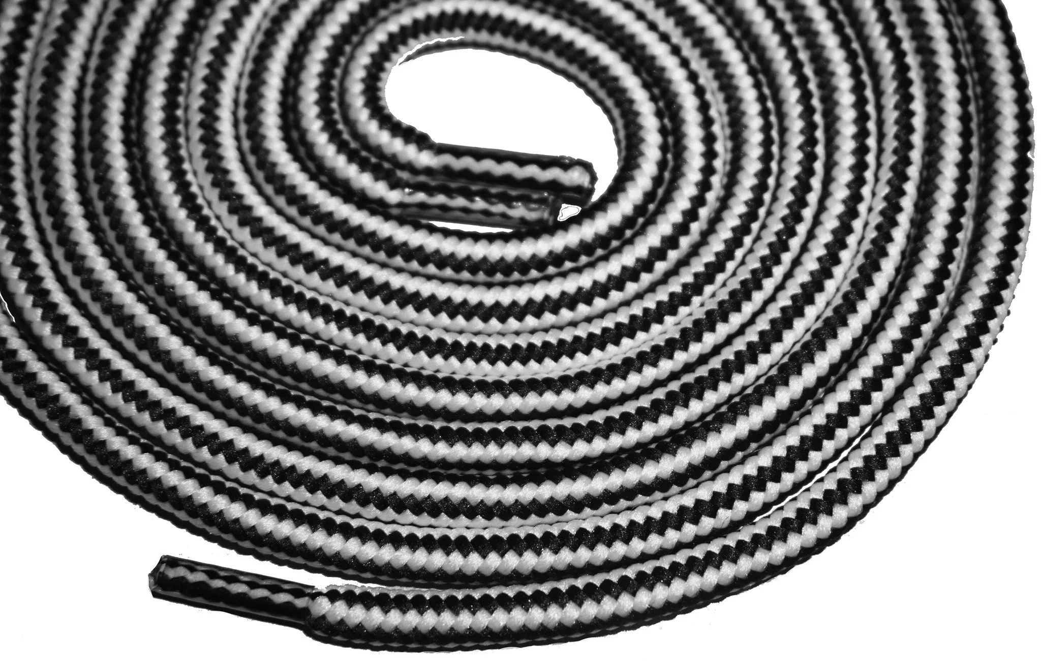 [True White / Midnight Black] 35-36" Round Hiking Shoelaces for Vans