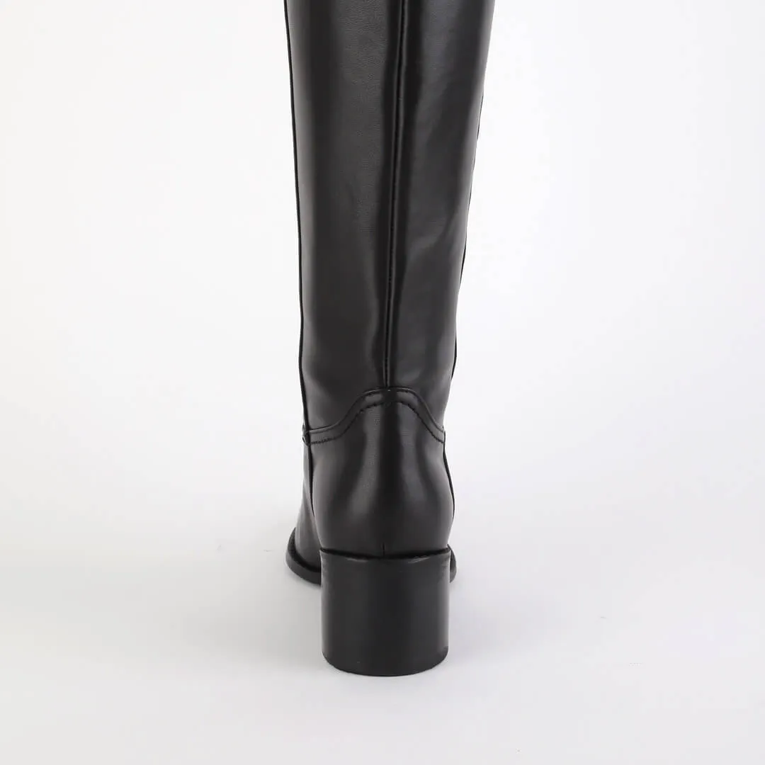*UK size 13 - MAEVE - black leather, 5cm heels