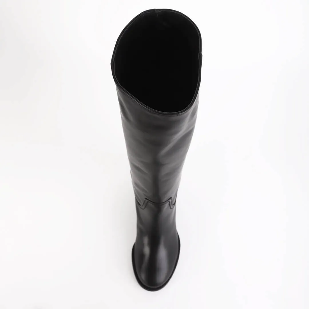 *UK size 13 - MAEVE - black leather, 5cm heels