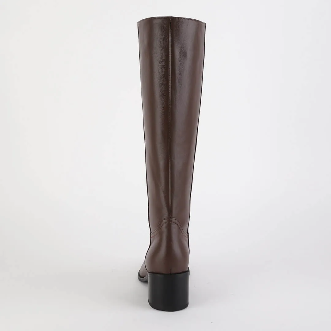 *UK size 13 - MAEVE - black leather, 5cm heels
