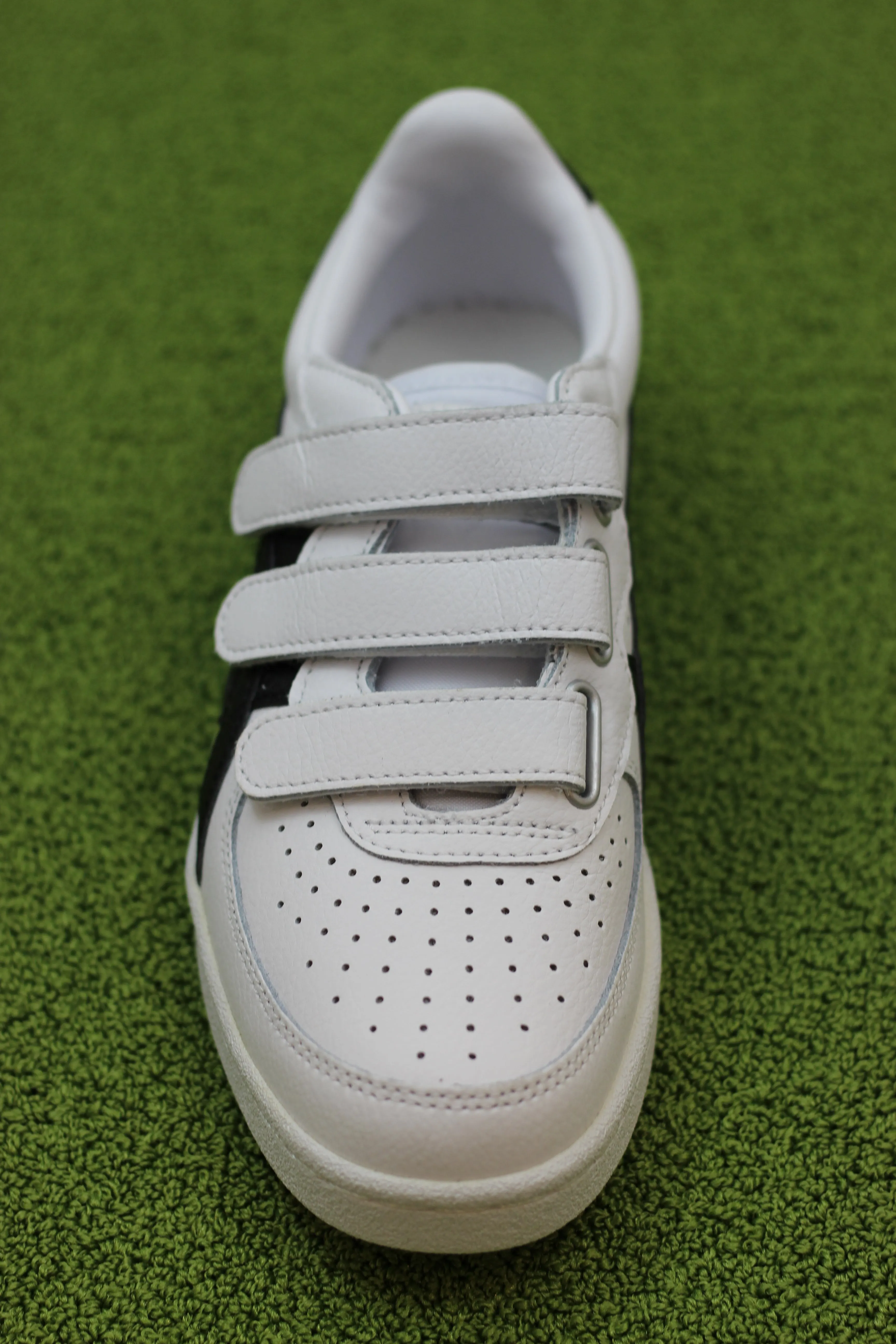 Unisex GSM Velcro Sneaker - White/Black Leather