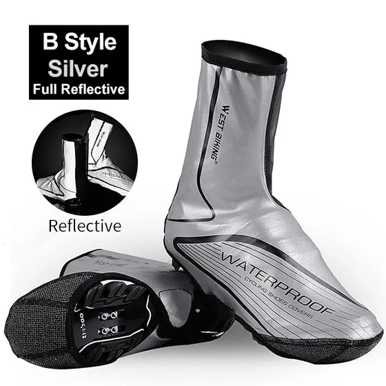 WEST BIKING Cycling Full Waterproof Zipper Winter Thermal Bike Overshoe