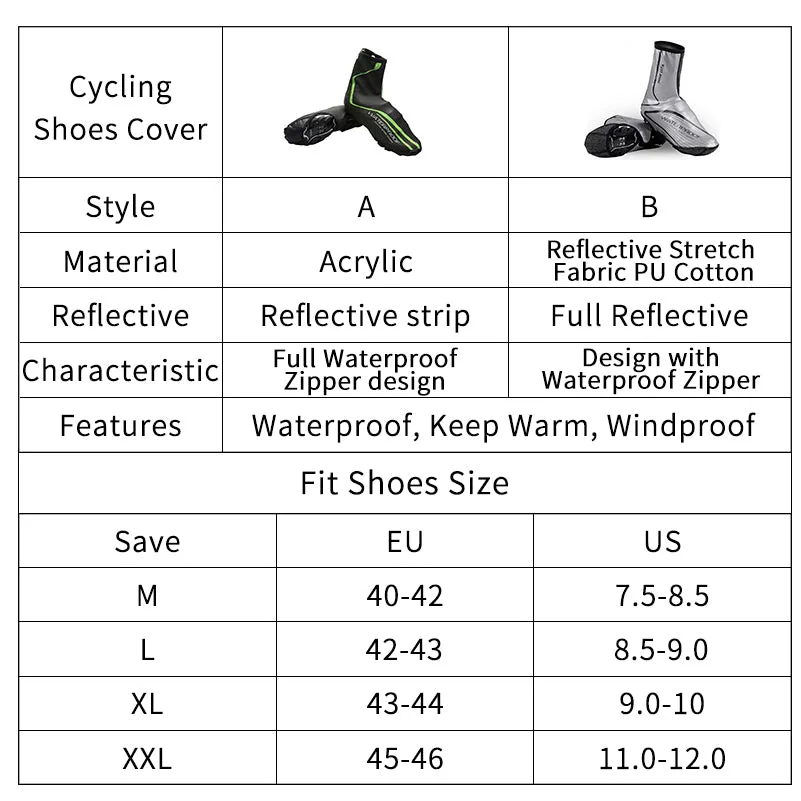 WEST BIKING Cycling Full Waterproof Zipper Winter Thermal Bike Overshoe
